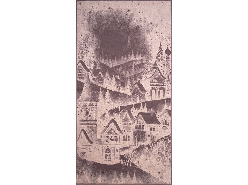 Полотенце махровое 6с102.413ж1 Снежный пейзаж(т.с.мальв1) 81х160см