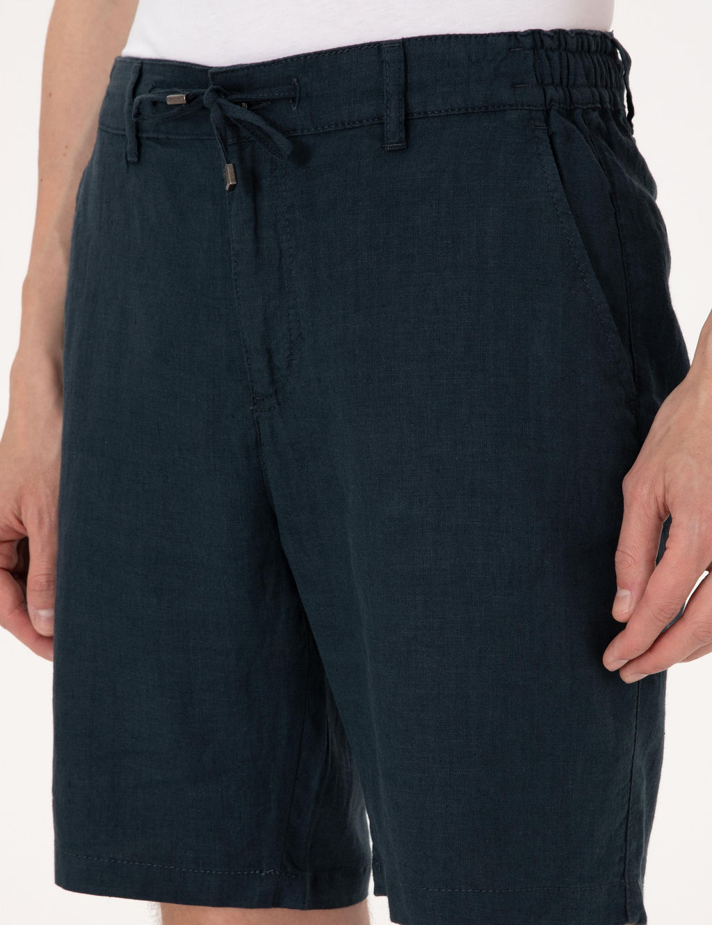 Lacivert Slim Fit %100 Keten Dokuma _ort - Pierre cardin фото 5