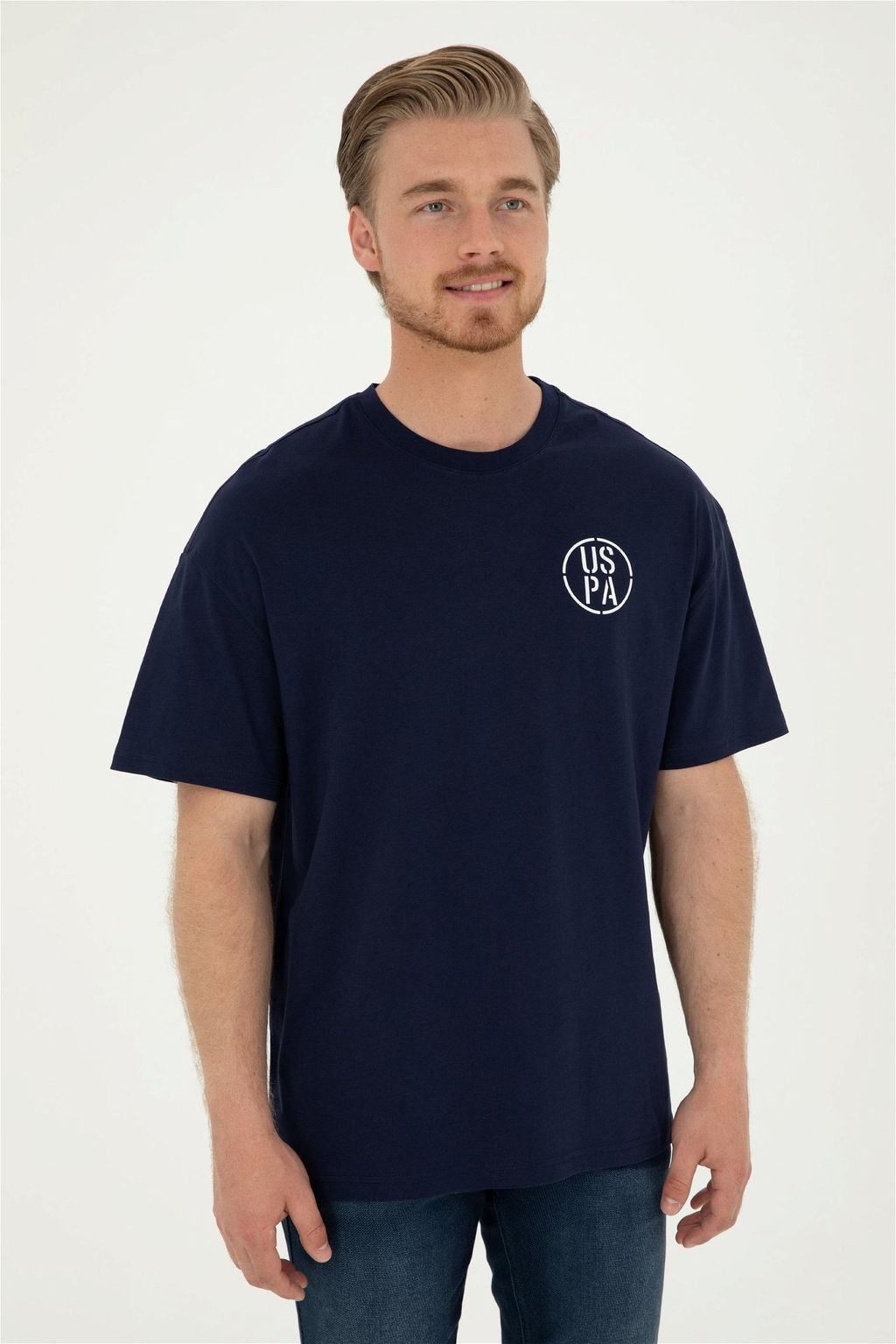 Футболка U.S. Polo Assn темно-синяя из хлопка фото 10