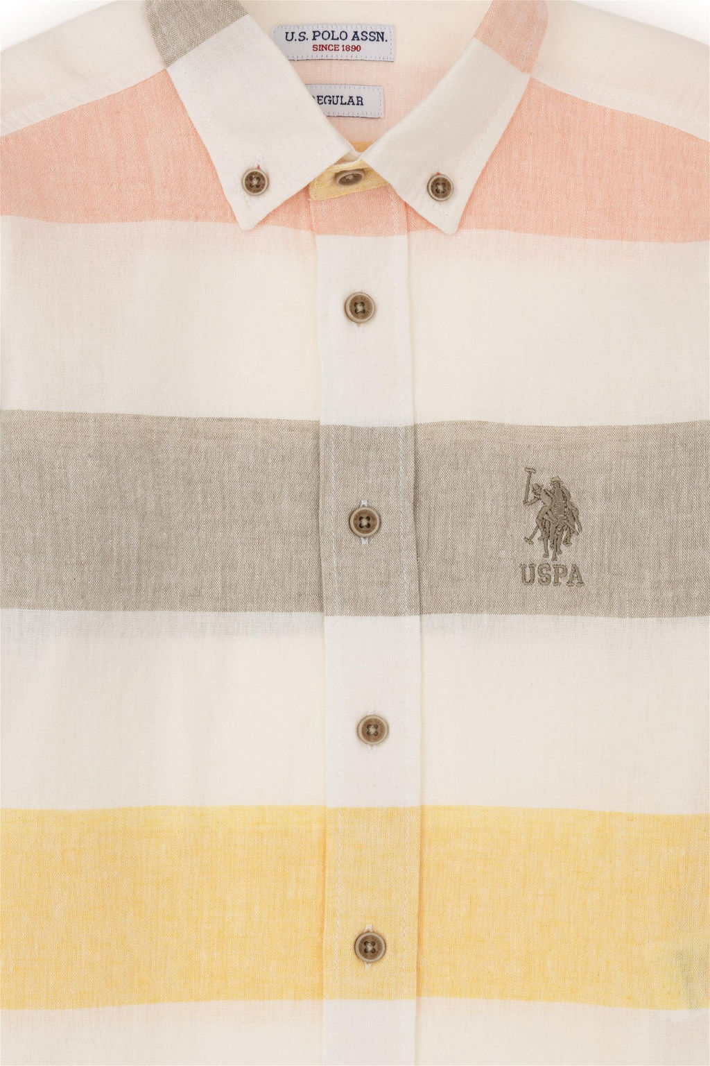 Рубашка цвета хаки с длинным рукавом для мальчика Неожиданная скидка в корзине - U.s. polo assn фото 4