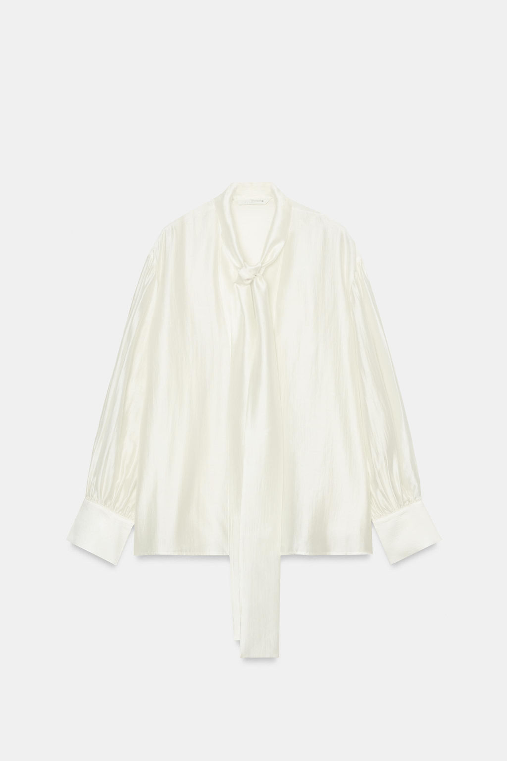 CAMISA SATINADA LAZADAS ZW COLLECTION / Blanco roto - Zara фото 6