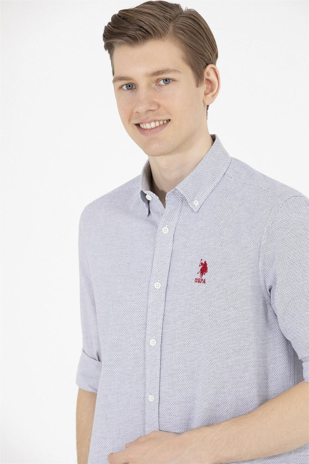 U. S. Polo Assn Мужская темно-синяя рубашка с длинным рукавом - U.s. polo assn фото 10
