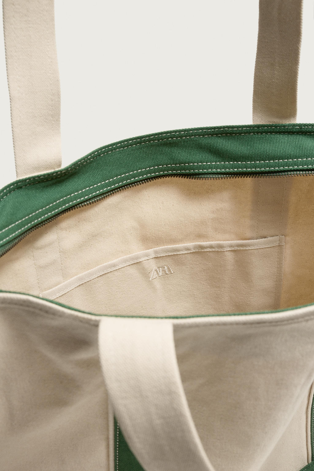 BOLSO SHOPPER TEJIDO / Blanco Crudo - Zara фото 7