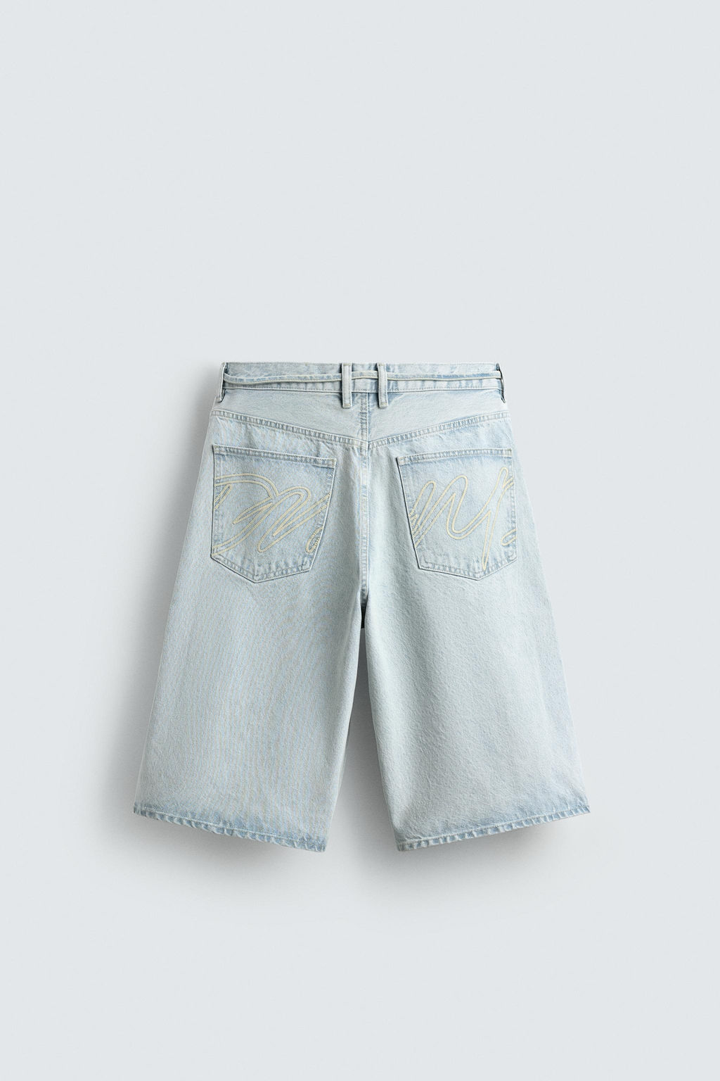 JORTS DENIM BAGGY FIT BORDADOS / Azul claro - Zara фото 8