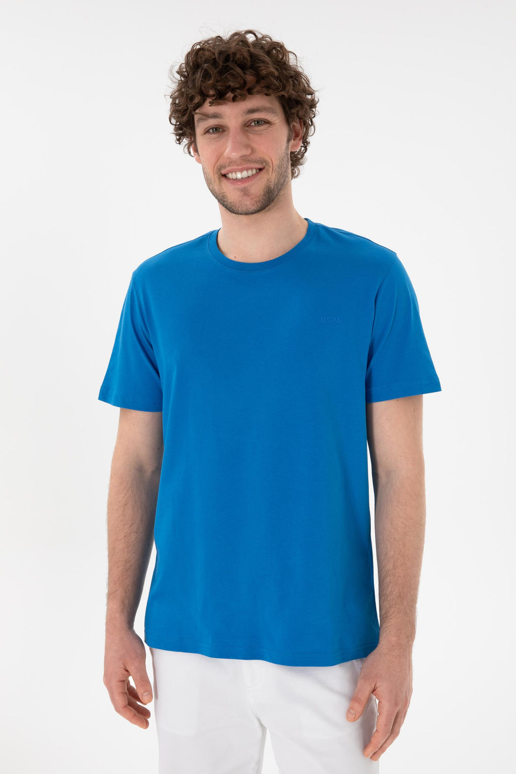 Erkek Regular Fit Bisiklet Yaka Kobalt Mavi Basic Ti__rt Sepette S_rpriz _ndirim - U.s. polo assn фото 2