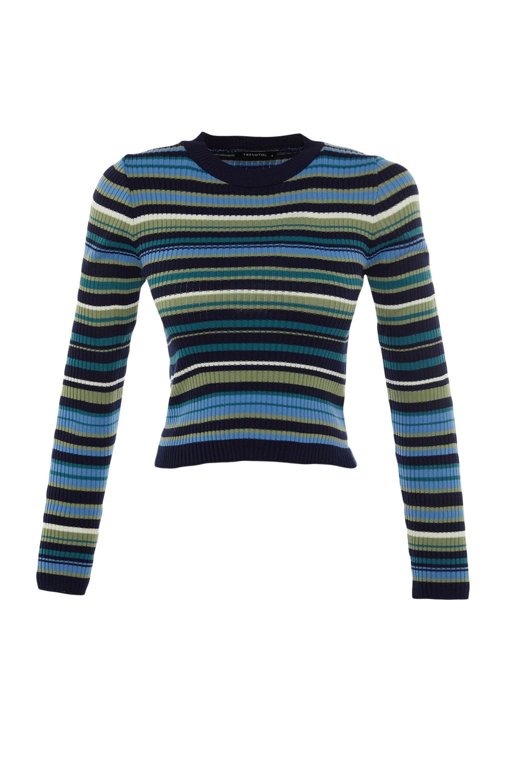 Lacivert Crop Triko Kazak TWOAW22KZ1114 - Trendyolmilla фото 8