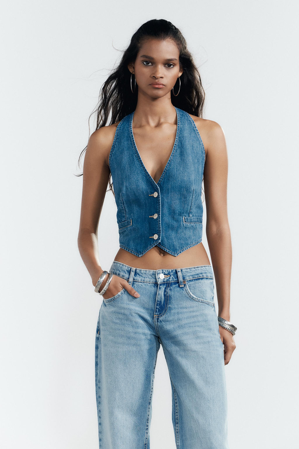TRF WIDE-LEG LOW-RISE JEANS - Zara фото 14