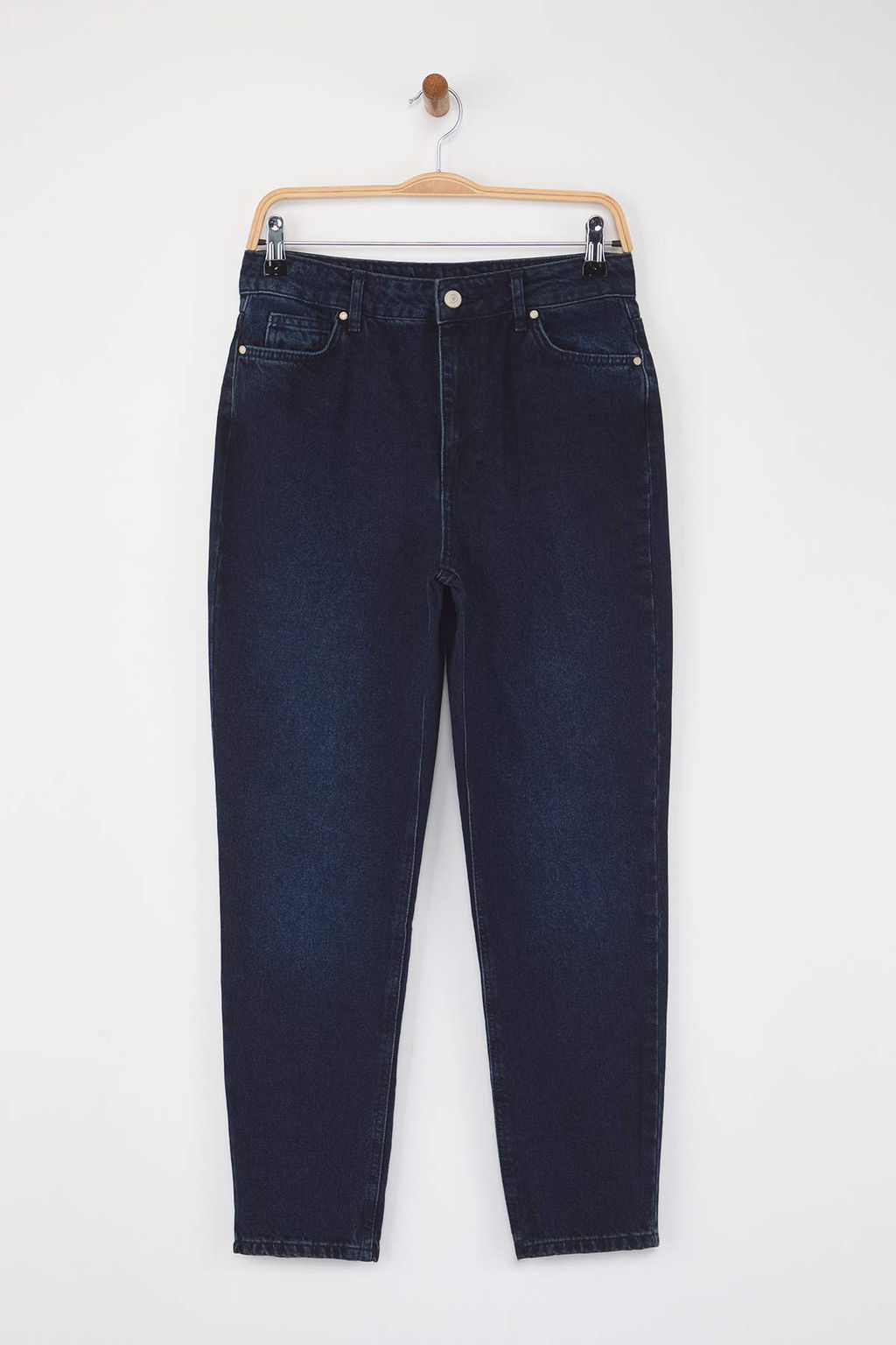 Gece Mavisi Yuksek Bel Yeni Mom Jeans TWOAW26JE00054 - Trendyolmilla фото 7