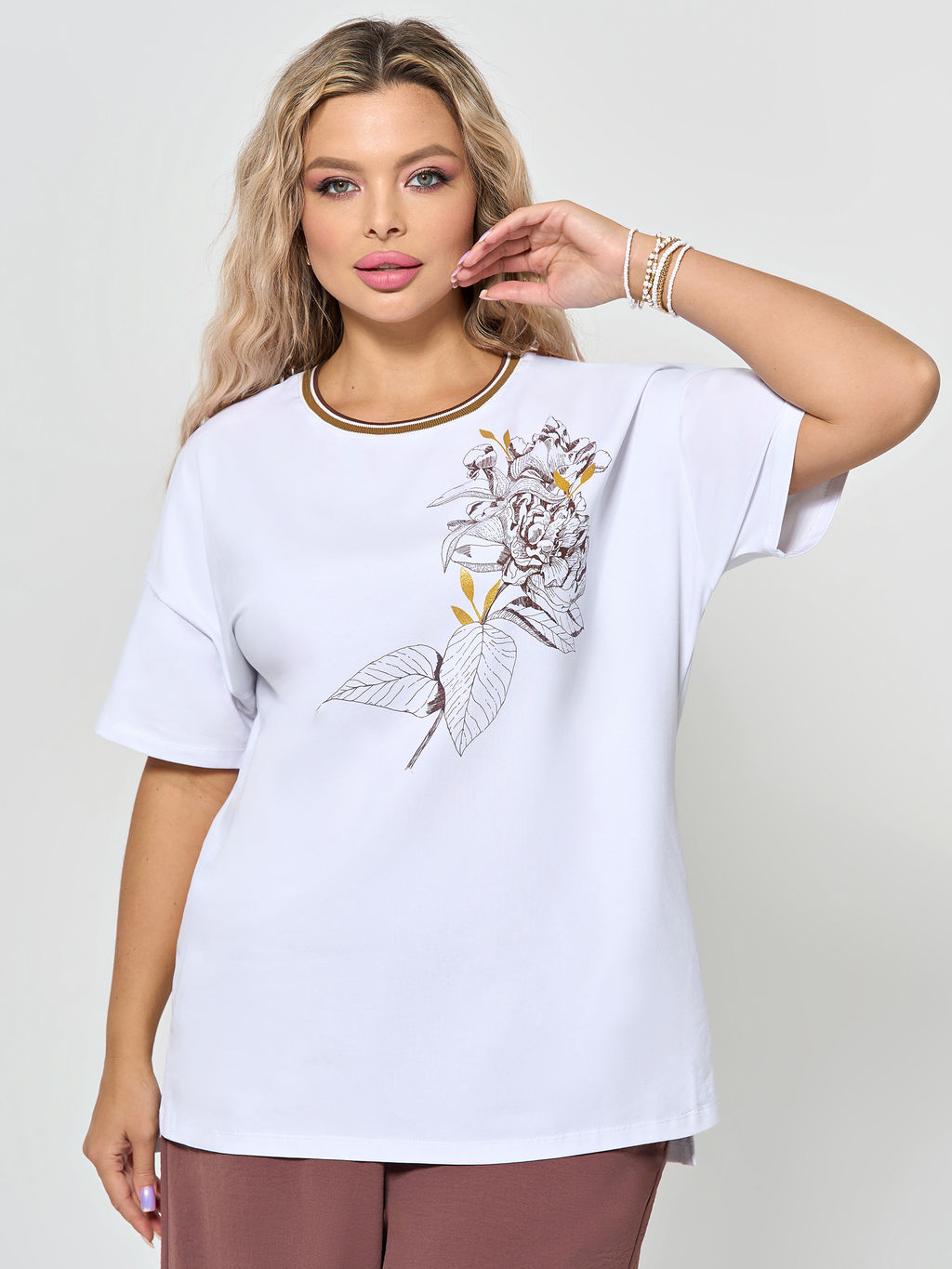 Футболка 0087-18 белый мрамор - Dora фото 18