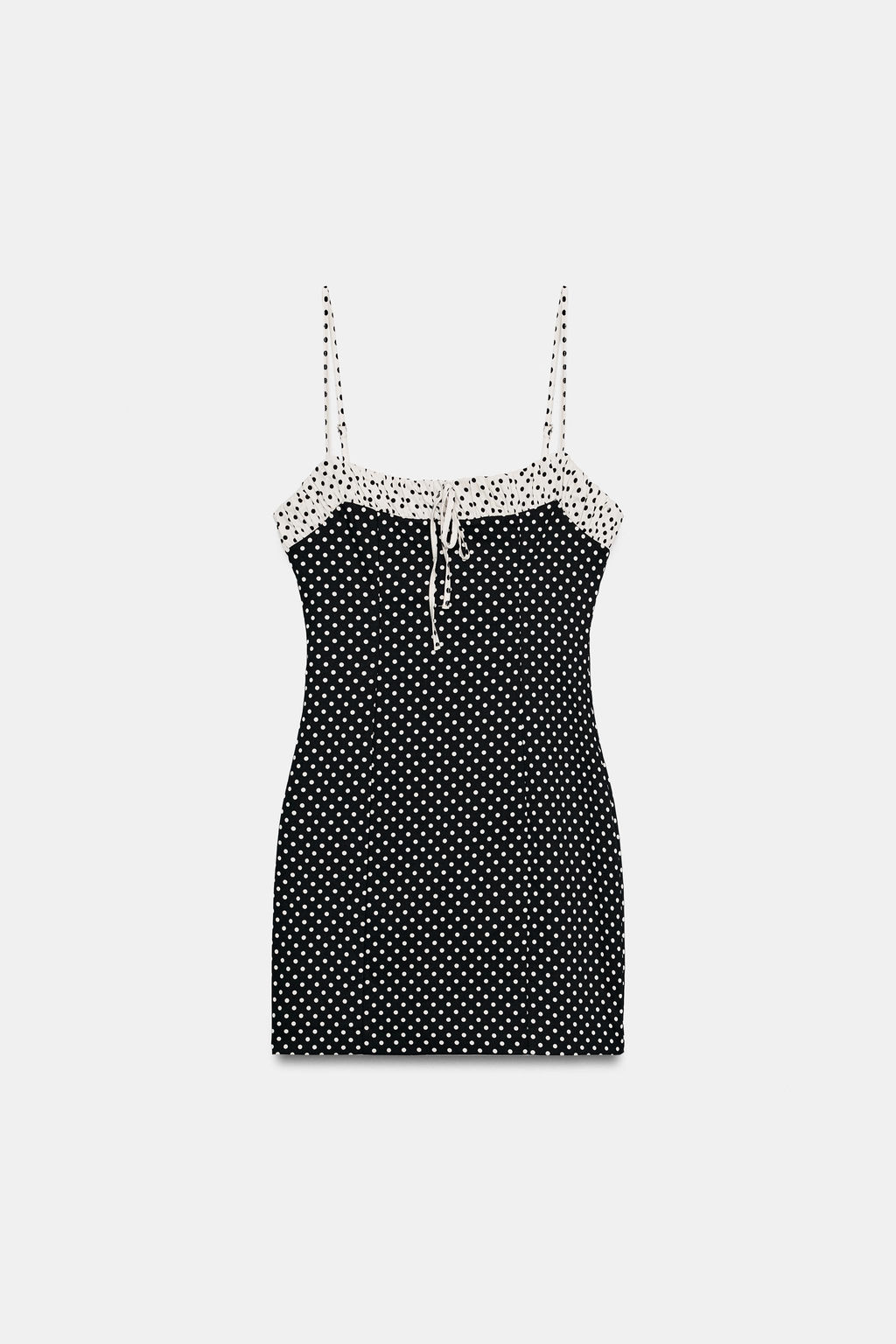 VESTIDO MINI COMBINADO LUNARES / Negro / Blanco - Zara фото 5
