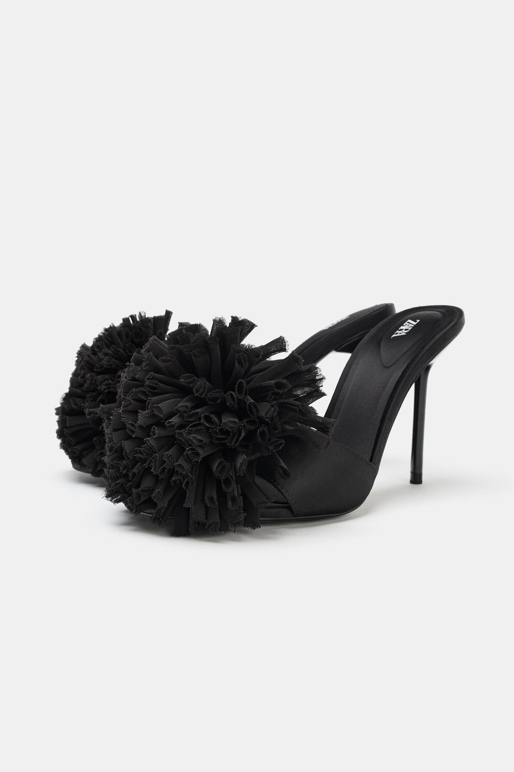 MAXI POMPOM SLINGBACK MULE SANDALS - Zara фото 4