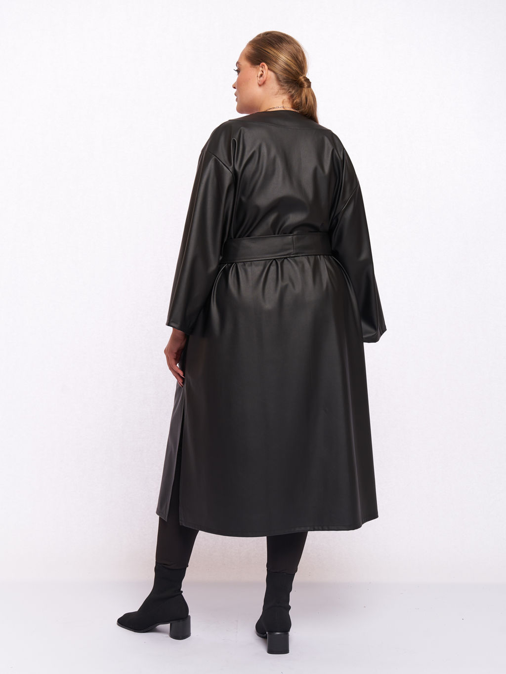 Кардиган кожаный KA05109BLK01