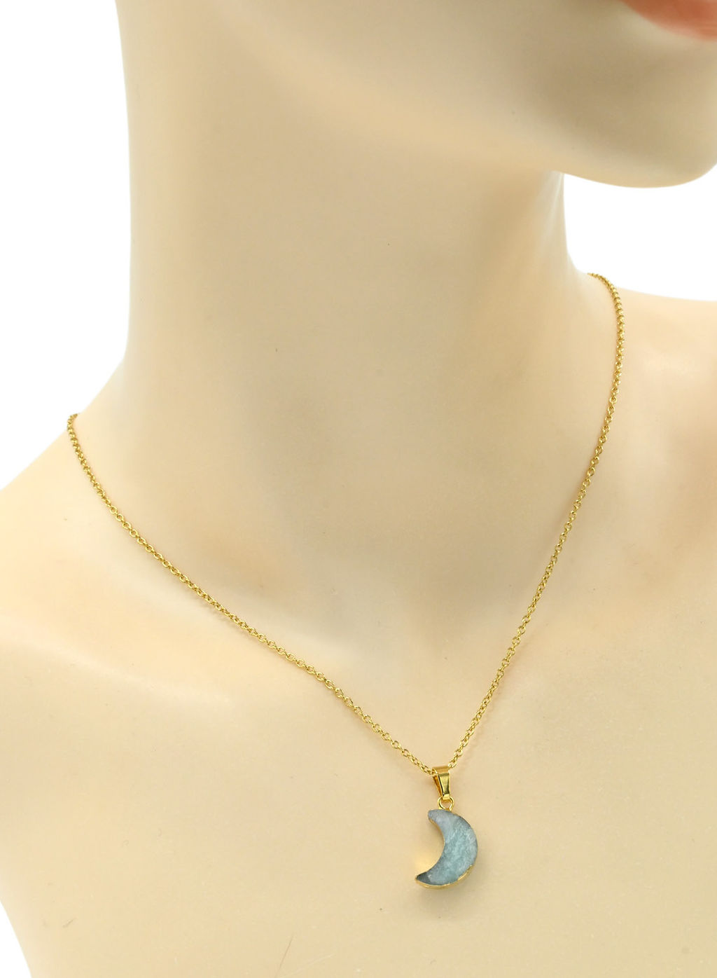 Кулон на цепочке с амазонитом Месяц 11*19мм, 45см - Радуга камня фото 2