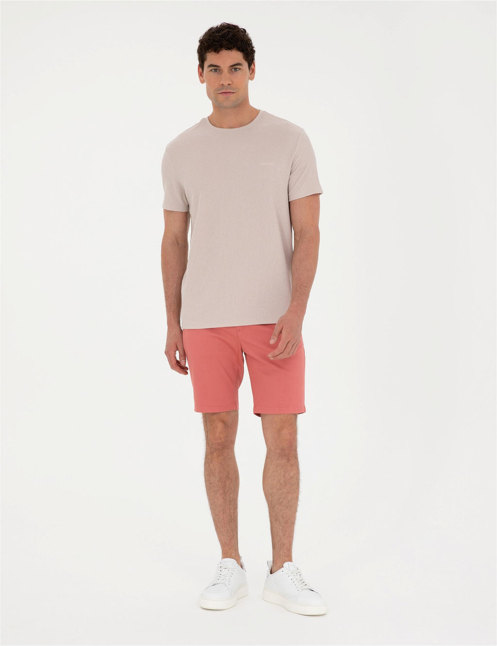 Pembe Slim Fit Dokuma _ort