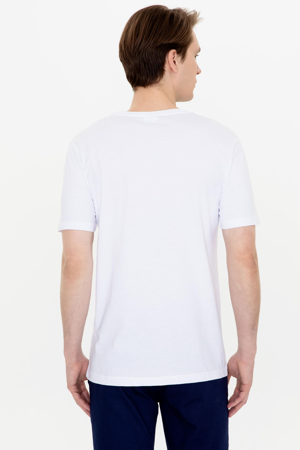 Erkek Beyaz Bisiklet Yaka Ti__rt