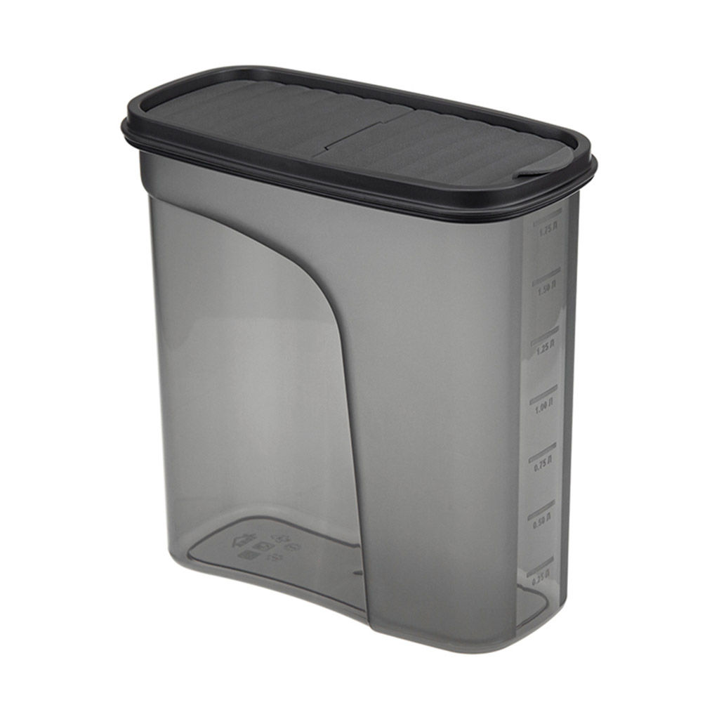 Банка для сыпучих продуктов пластмассовая Бест 2л, 9,5х19х19см, графитовый (Россия)