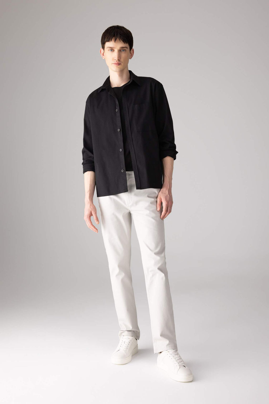 Gabardin Chino Kanvas Pantolon Regular Fit Fermuar Cepli Duz Paca - Defacto фото 13