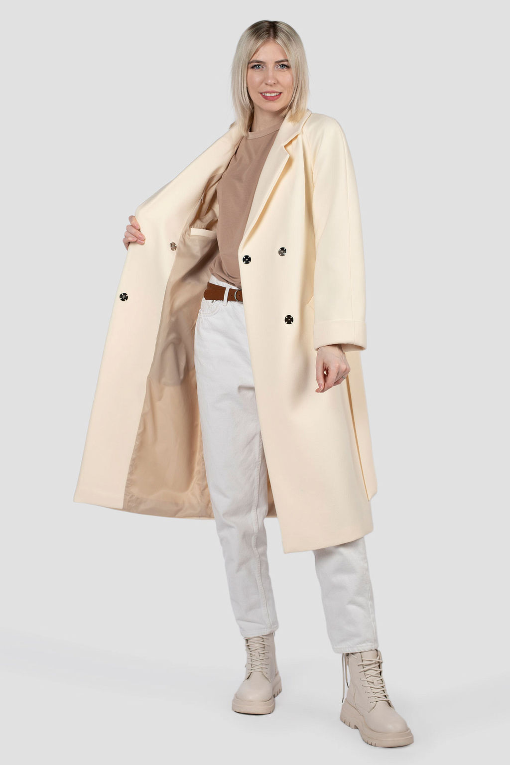 Пальто женское демисезонное (пояс) - El podio фото 2