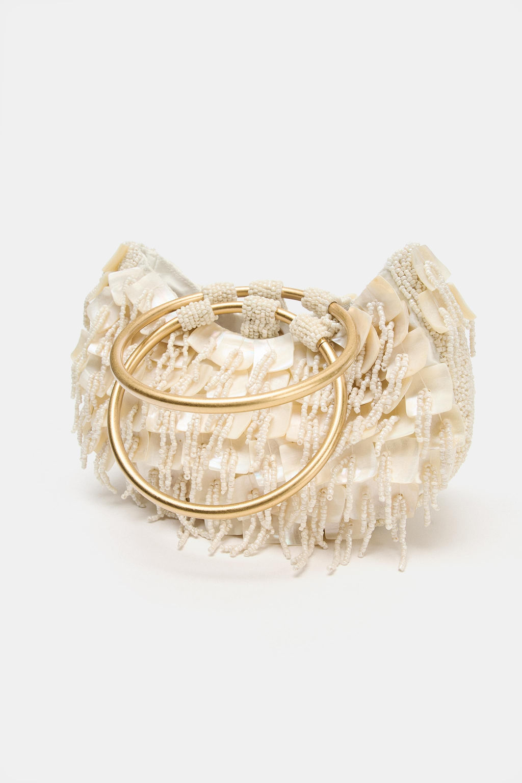 BOLSO DE MANO EFECTO NACARADO / blanco - Zara фото 3