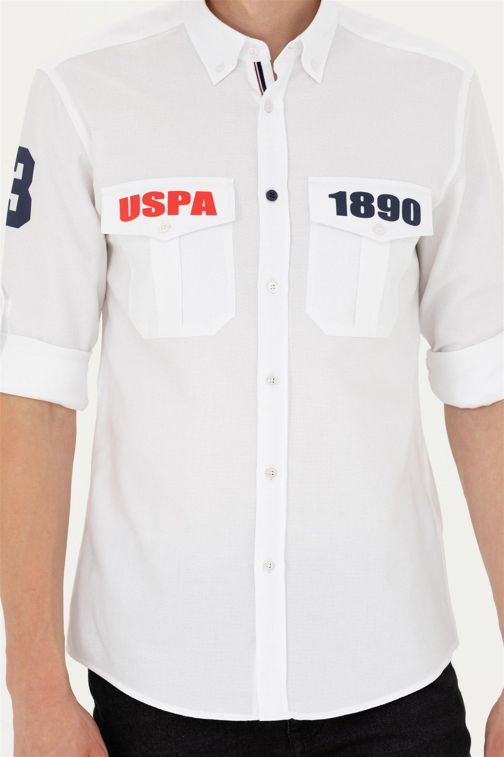 Мужская белая рубашка с длинным рукавом - U.s. polo assn фото 13