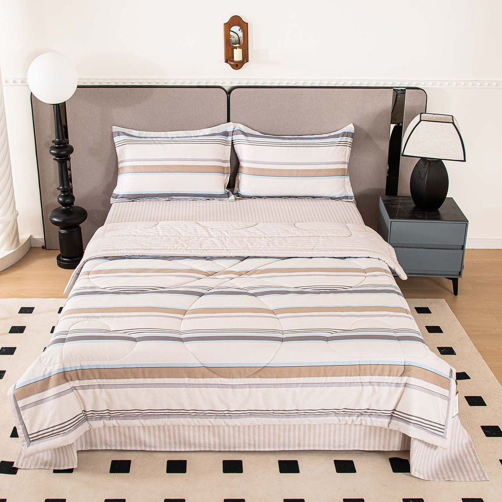 Комплект постельного белья Сатин с Одеялом 100% хлопок на резинке OBR175 Евро/50-70 2 шт - Ситрейд фото 2