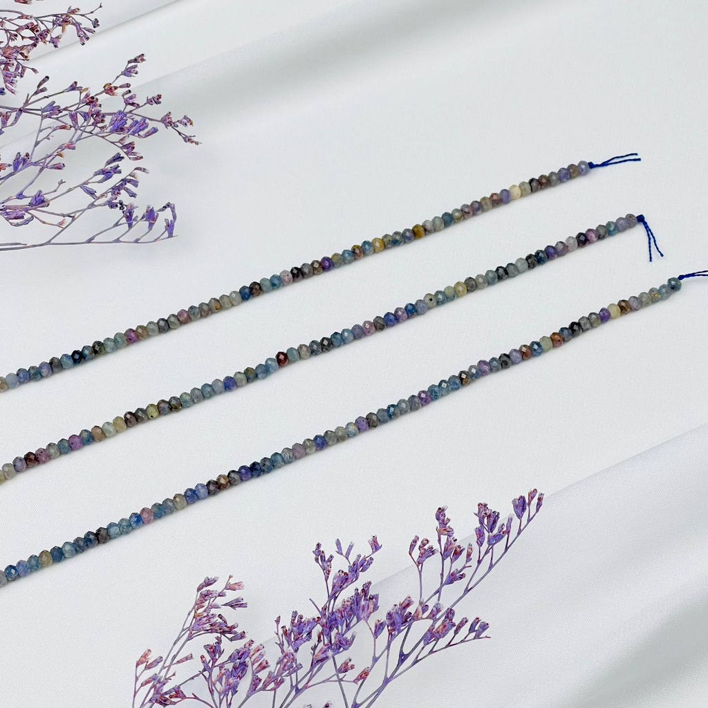 Бусины из украшений из Сапфира микс (130 бусин) - Радуга самоцветов фото 3