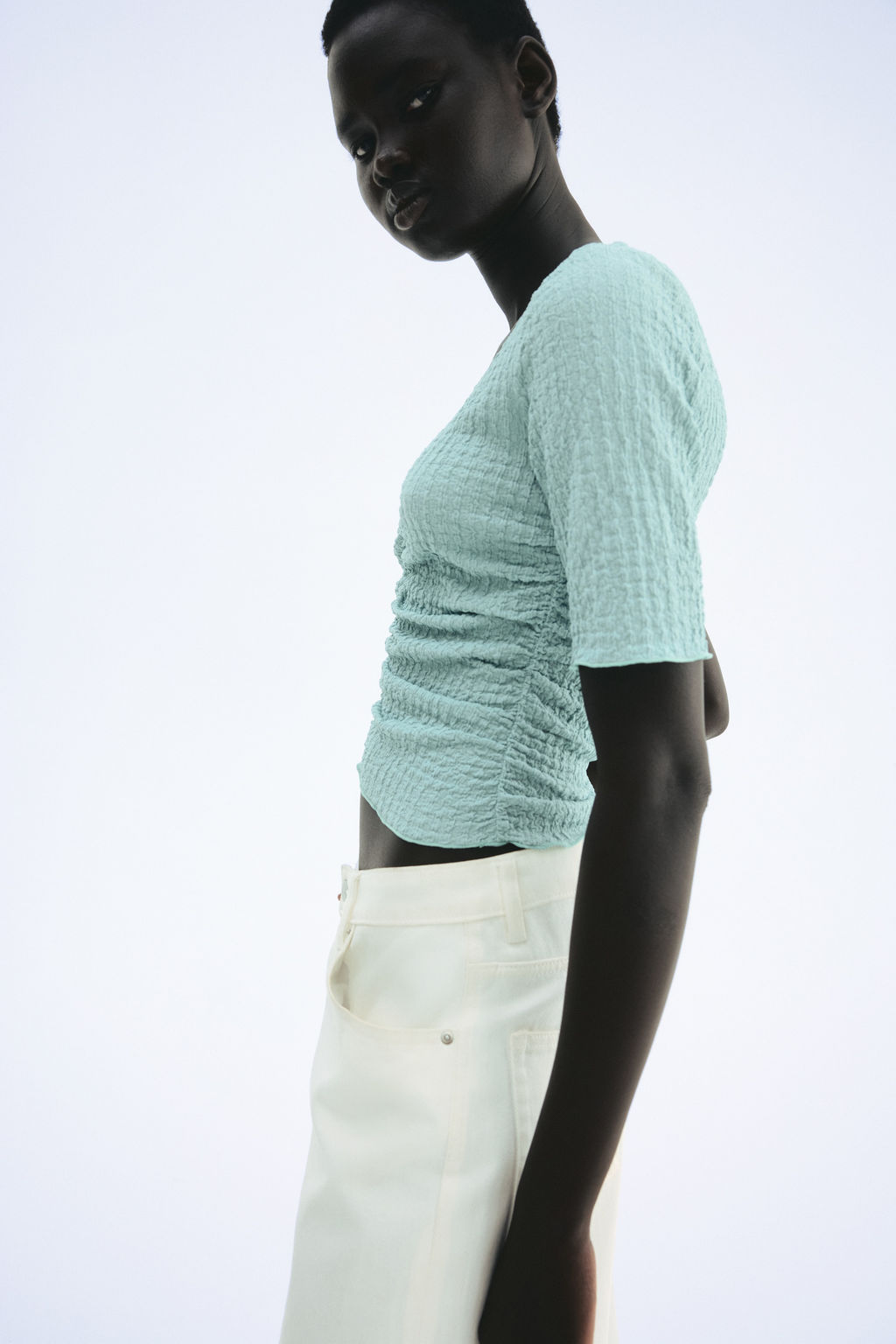Top drapeado con textura - H&m фото 7