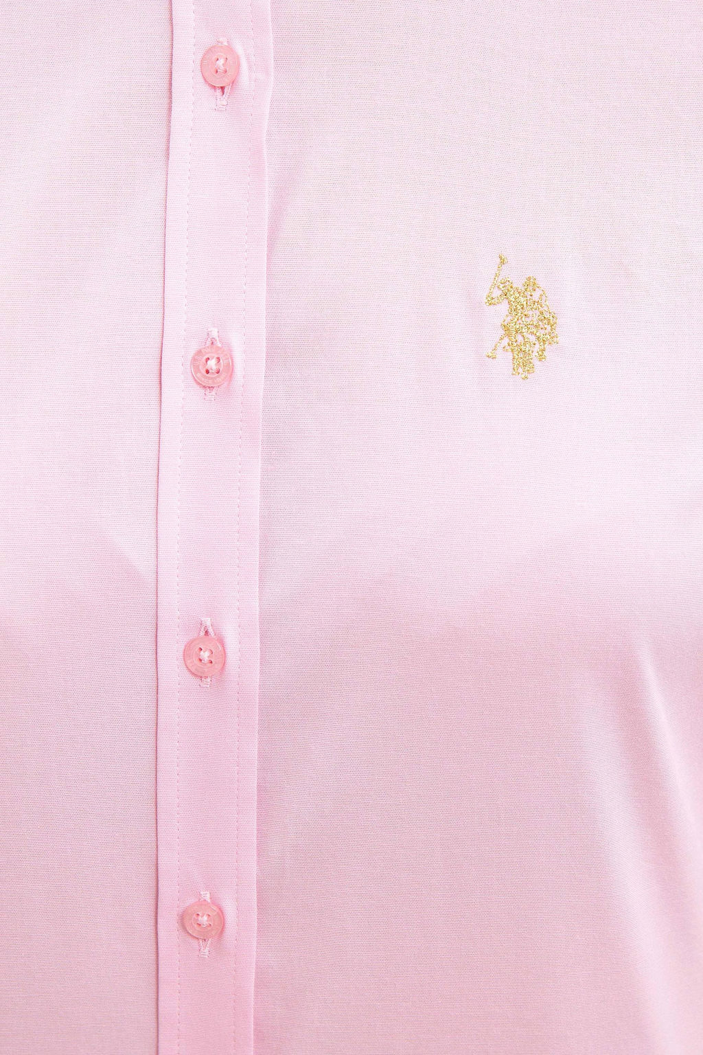 Женская розовая базовая рубашка с длинным рукавом - U.s. polo assn фото 5