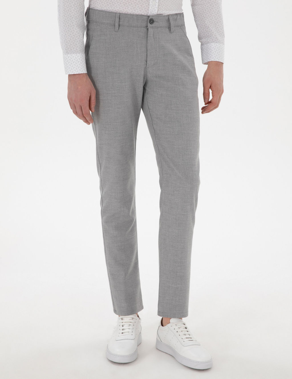 Gri Slim Fit Kanvas Pantolon - Pierre cardin фото 2