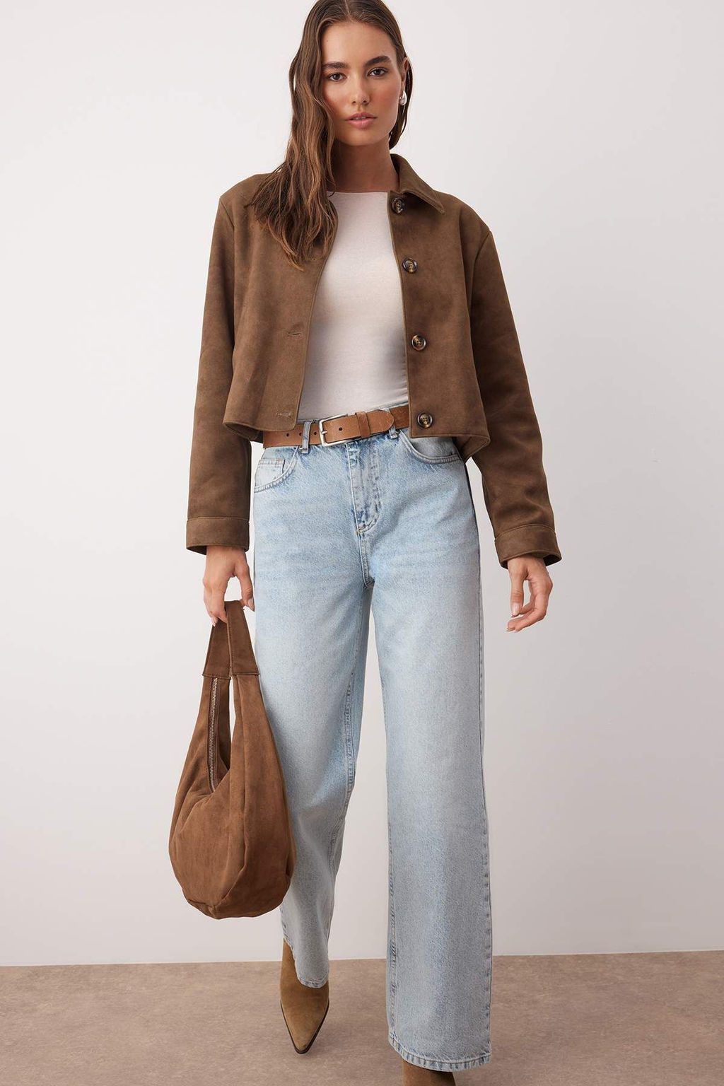 Ac?k Mavi-6001 Yuksek Bel Wide Leg Jeans TWOAW24JE00074