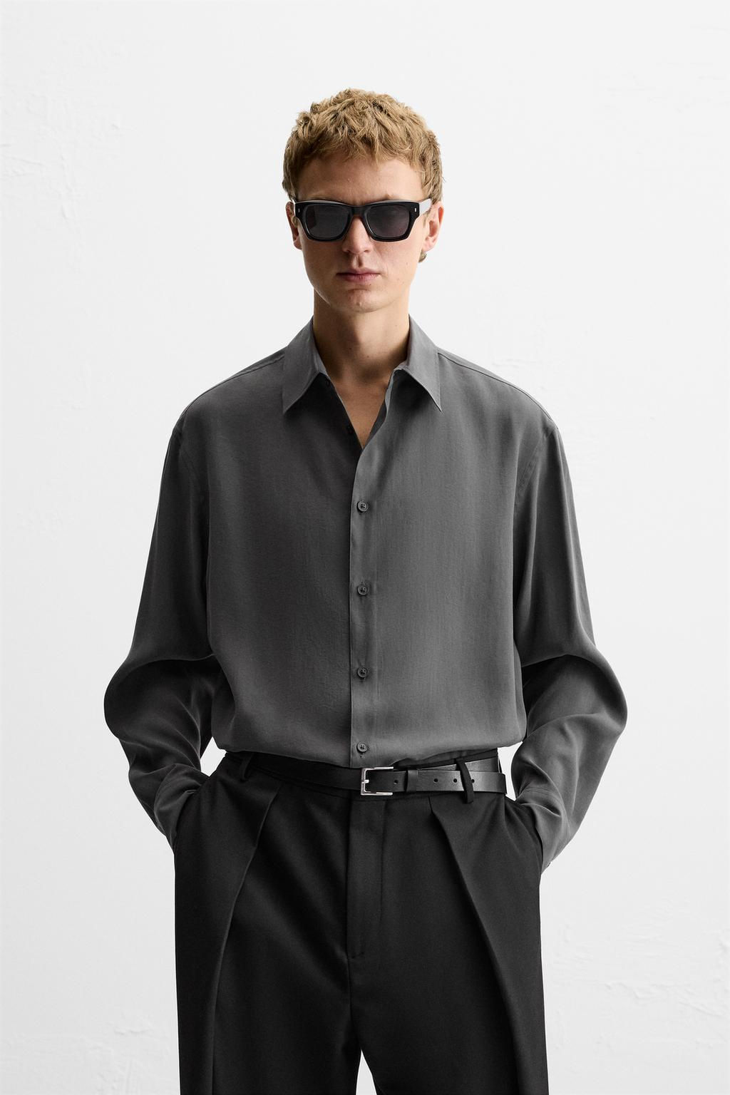 FLOWING MODAL BLEND SHIRT - Zara фото 11