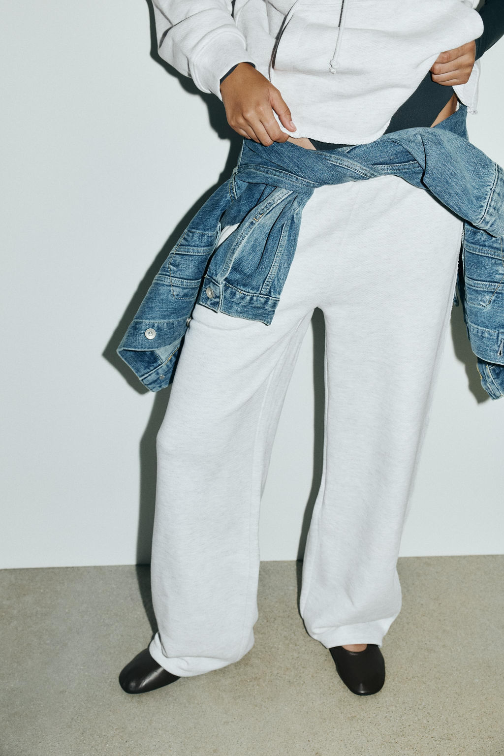 BELTED STRAIGHT-LEG FLEECE TROUSERS - Zara фото 2