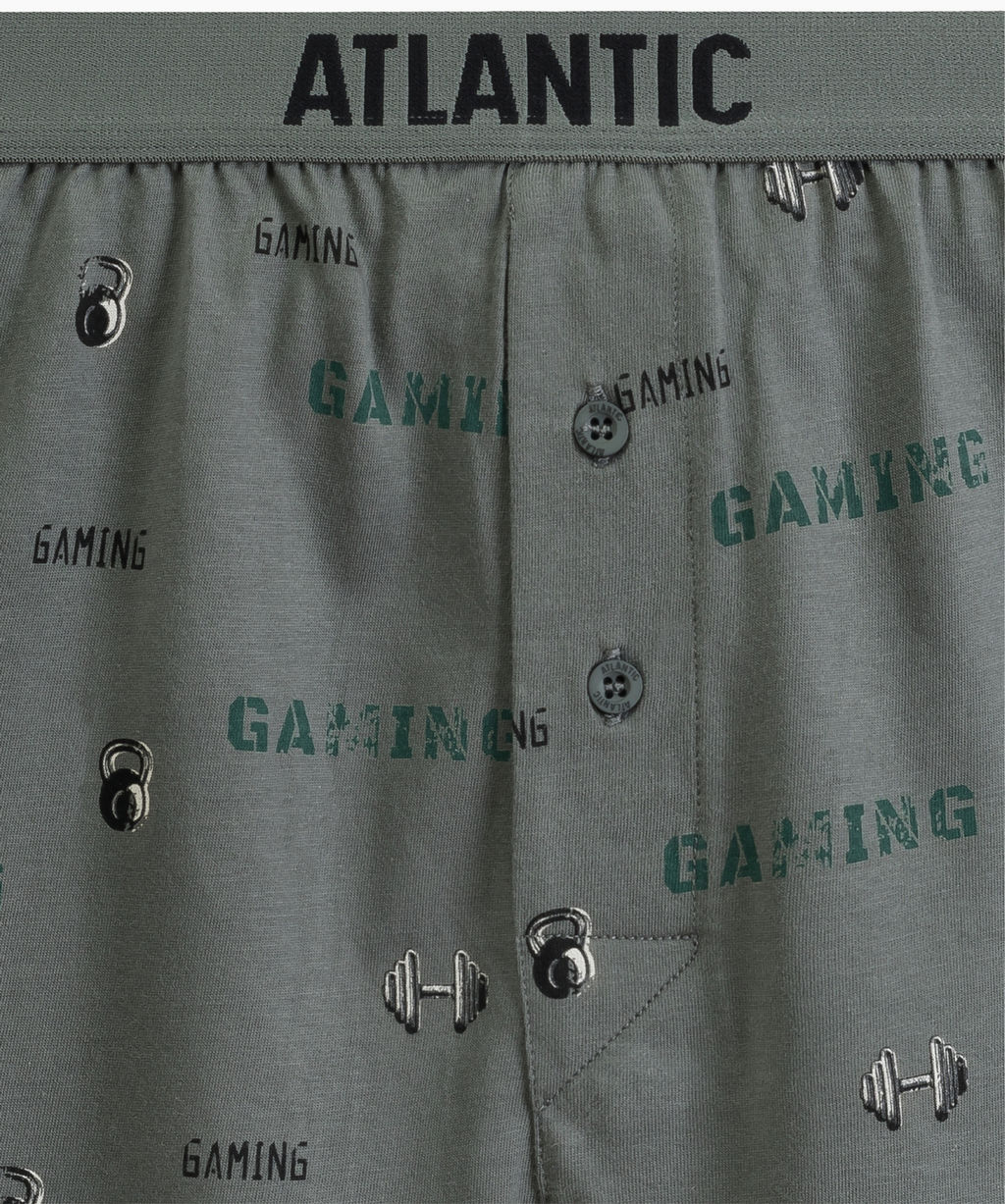 ATLANTIC 2MBX-084 Трусы боксеры Gym - набор 2 шт. черный + светлый хаки фото 5