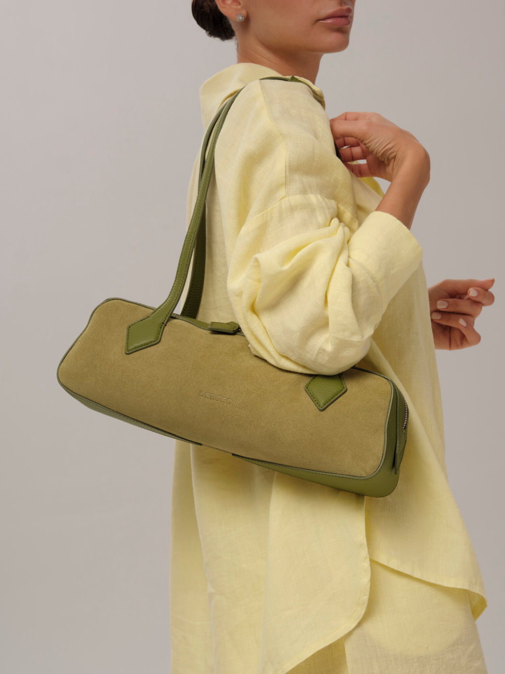 Женская сумка багет Deboro 31129 зеленый бамбук