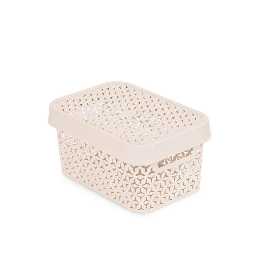 Корзина "Элемент" 5л (с крышкой)(бежевый) М9118