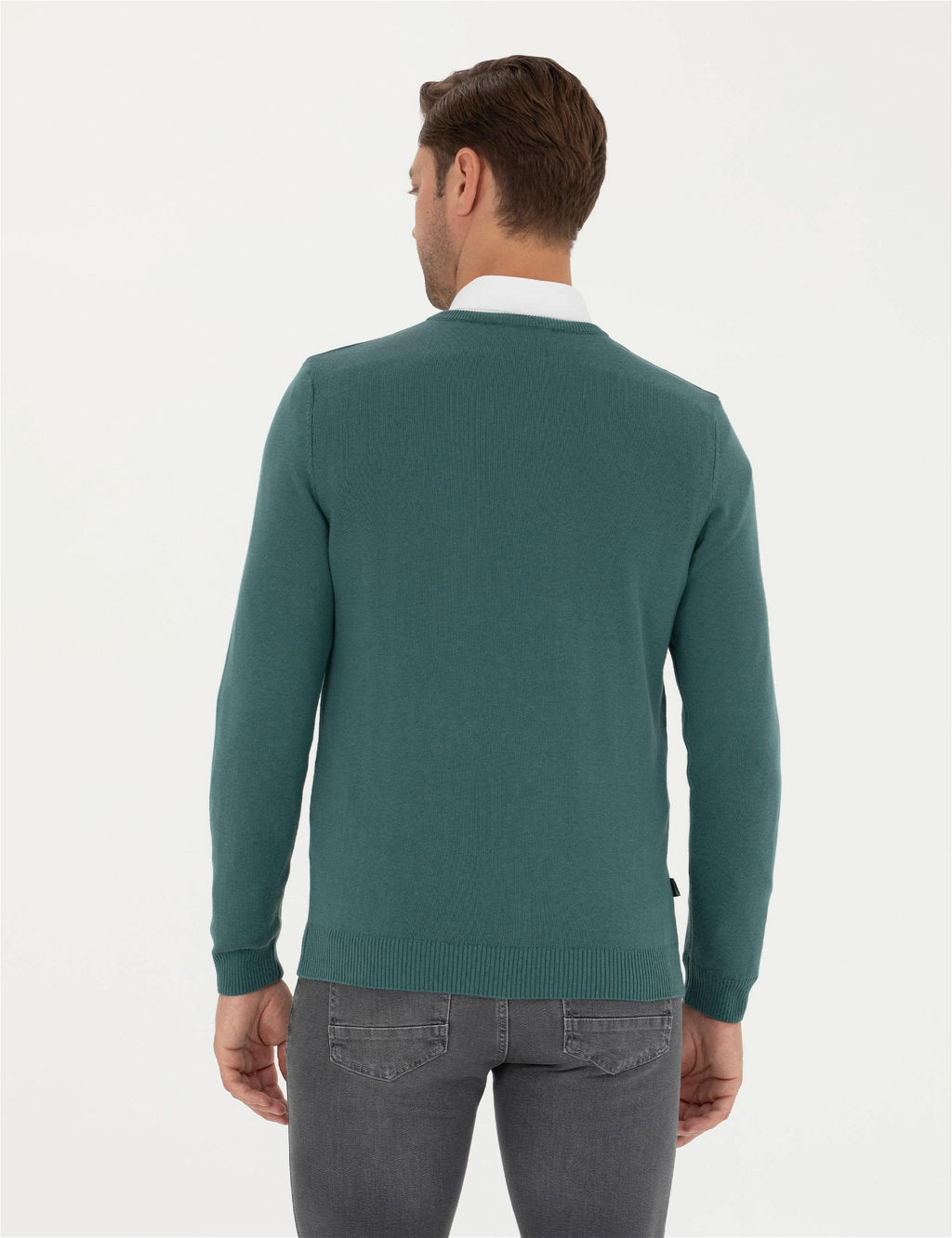 Ye_il Slim Fit V Yaka Basic Triko Kazak - Pierre cardin фото 5