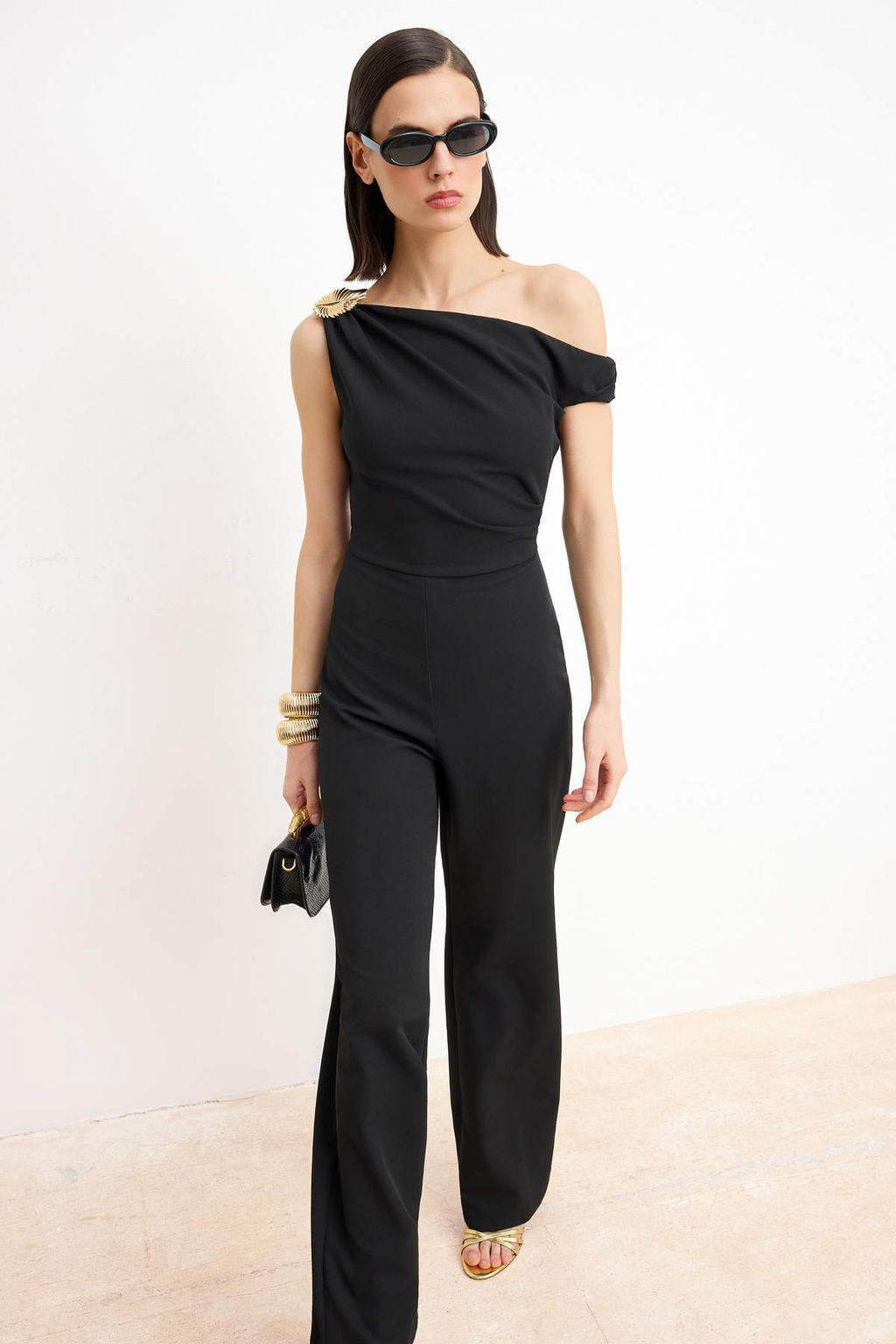 Siyah Kay?k Yaka Dokuma Tulum TPRSS26TU00004 - Trendyolmilla фото 2