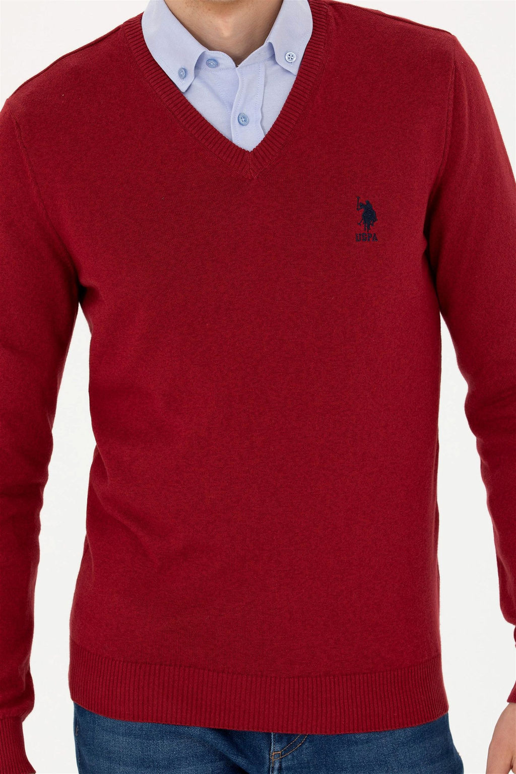 Мужской бордово-красный свитер - U.s. polo assn фото 13