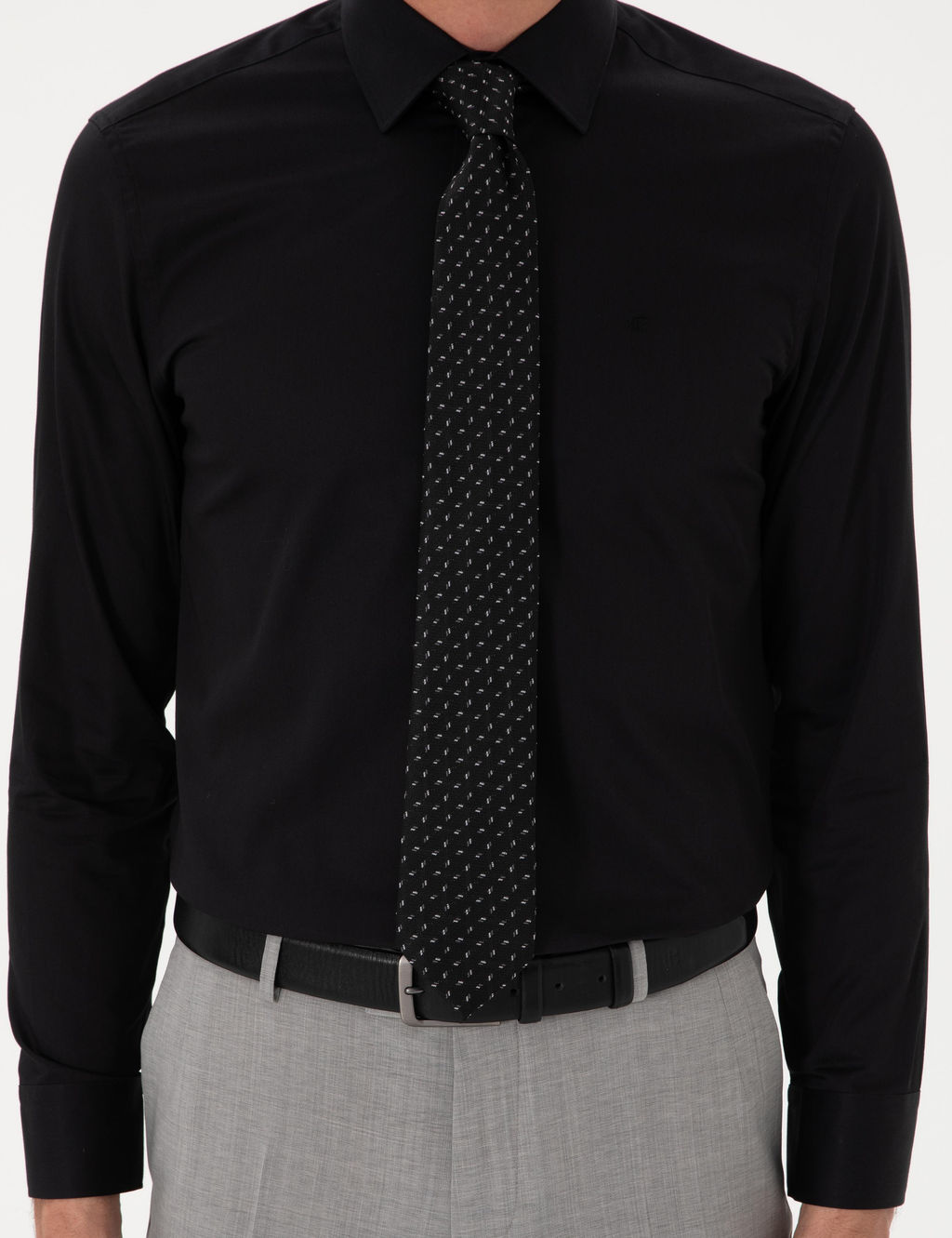 Siyah Slim Fit Uzun Kollu Basic G_mlek - Cacharel фото 6