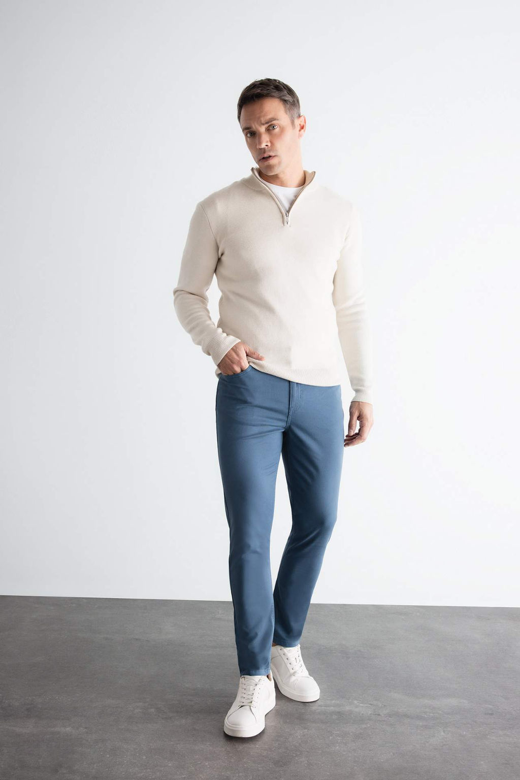 Chino Kanvas Pantolon Slim Fit Dar Kesim Pamuklu Esnek Dar Paca - Defacto фото 5