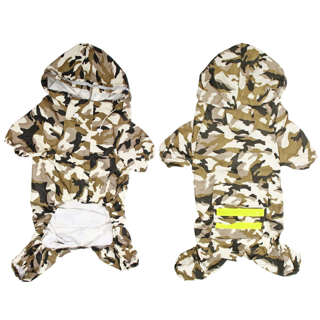 Дождевик для крупных пород собак "KOMFORT", принт хаки, р 5XL