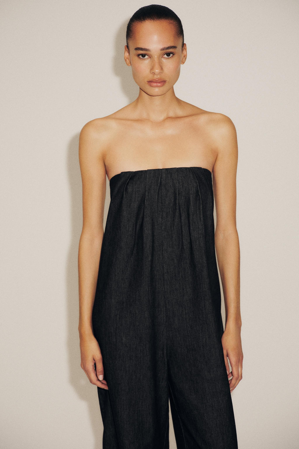 TRF DENIM BANDEAU JUMPSUIT - Zara фото 2