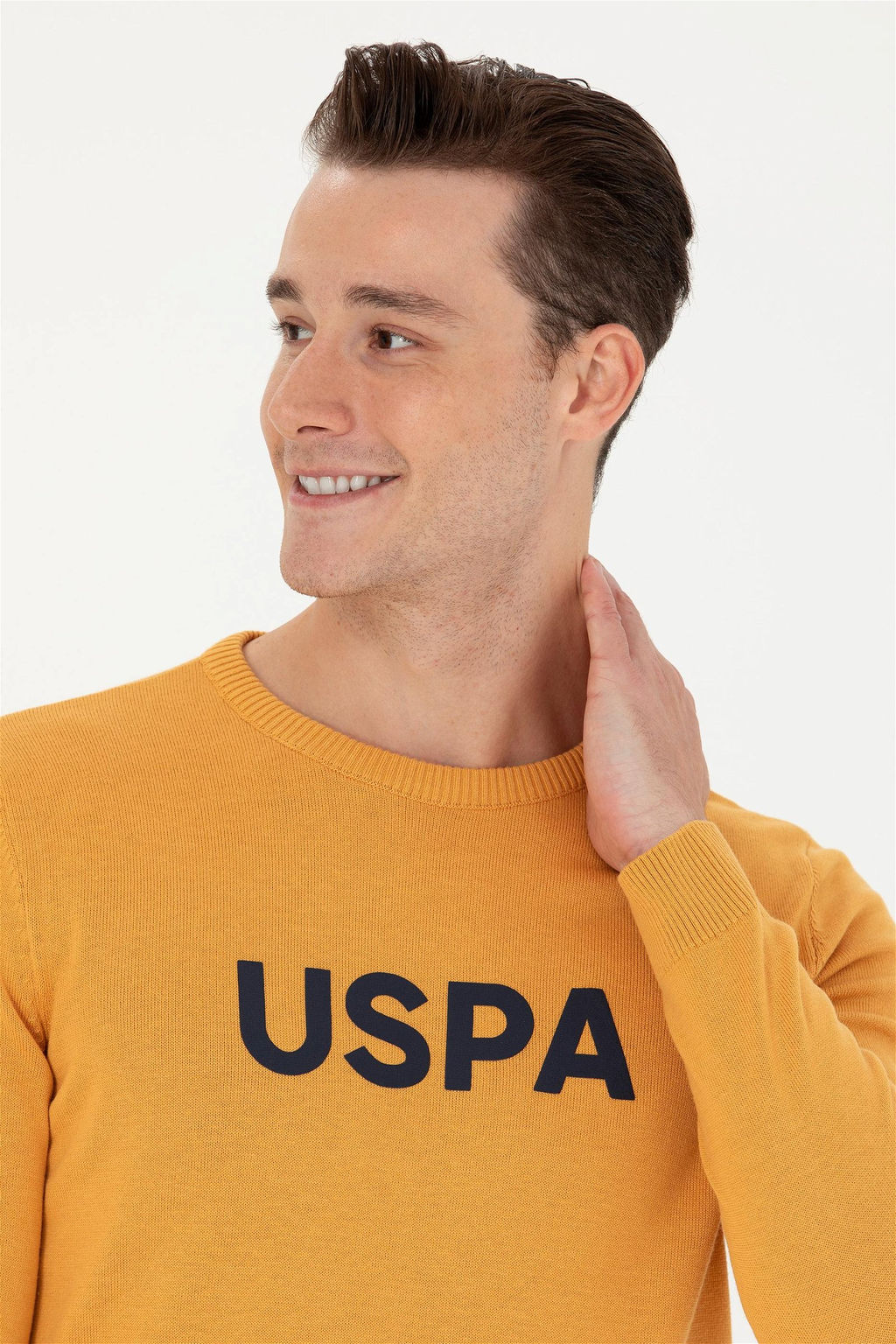 Мужской горчичный свитер - U.s. polo assn фото 8