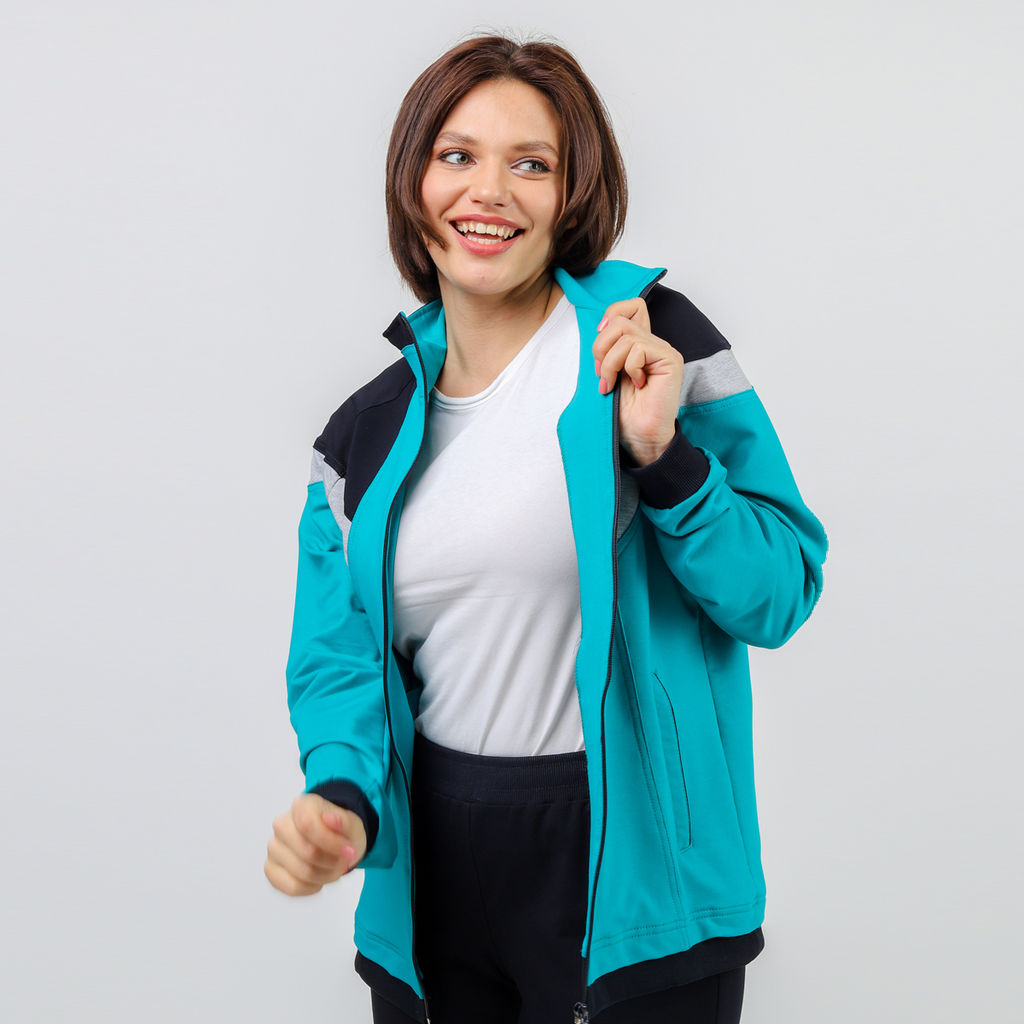 RODOS Спортивный костюм женский весна/лето М-172/1 Ментол/Синий  фото 12