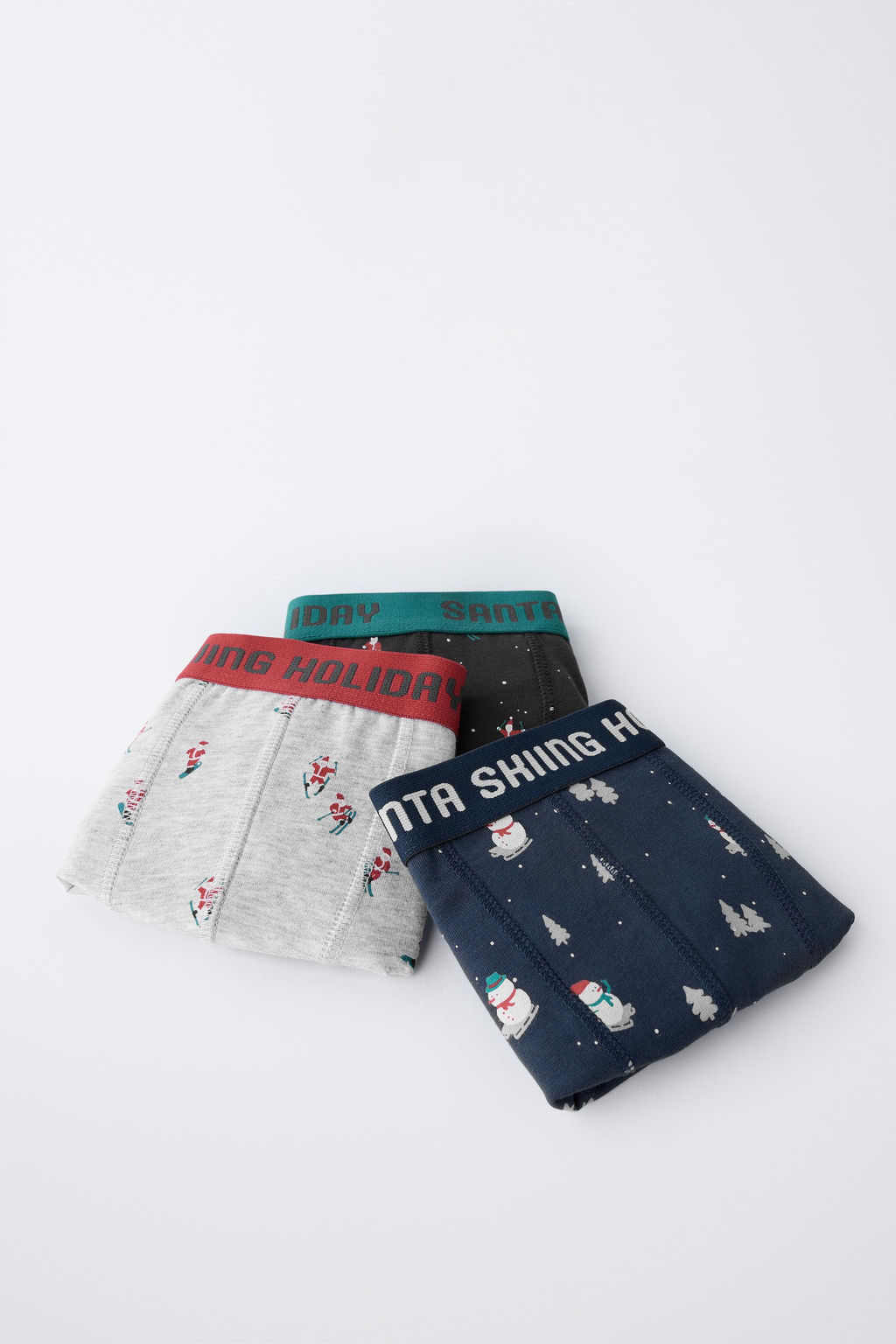 AGES 6-14 / PACK OF THREE SANTA AND SNOWMAN BOXERS - Zara фото 6