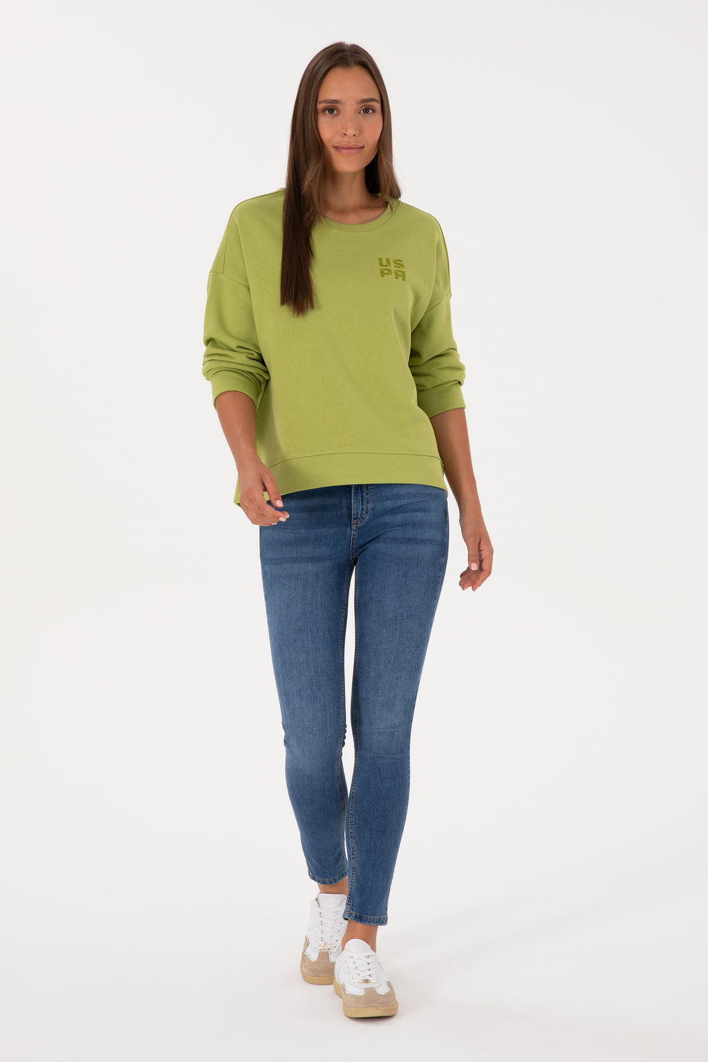 Kad_n F_st_k Ye_ili Basic Sweatshirt Sepette S_rpriz _ndirim - U.s. polo assn фото 4