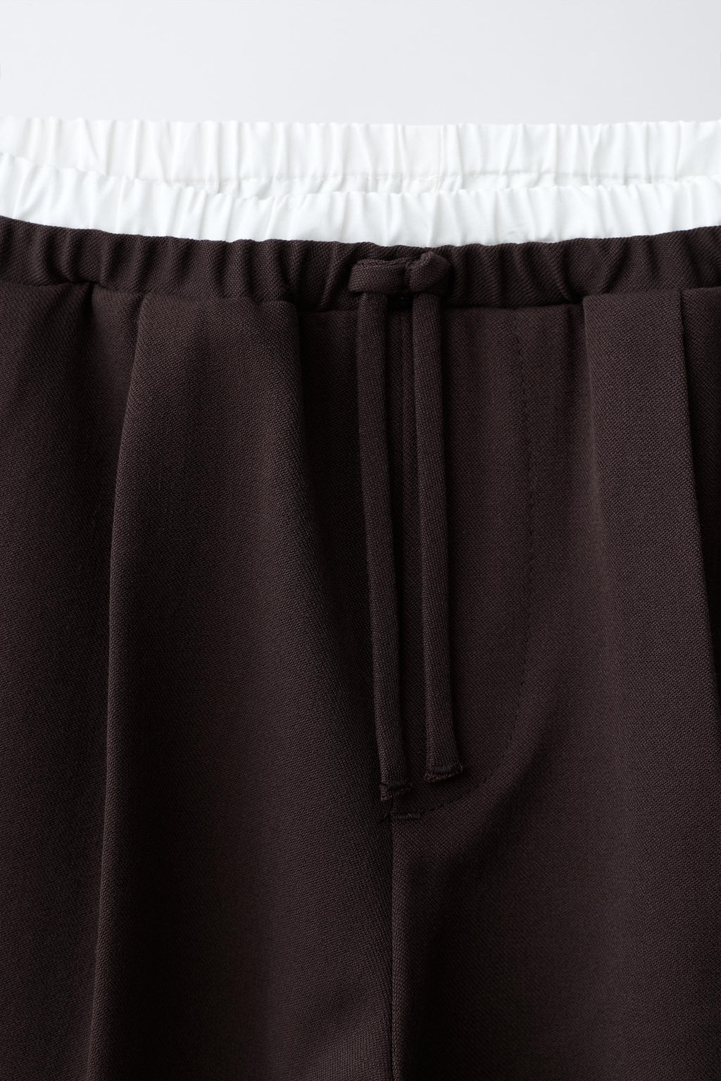 PANTAL?N WIDE LEG CINTURILLA DOBLE / Marr?n - Zara фото 3