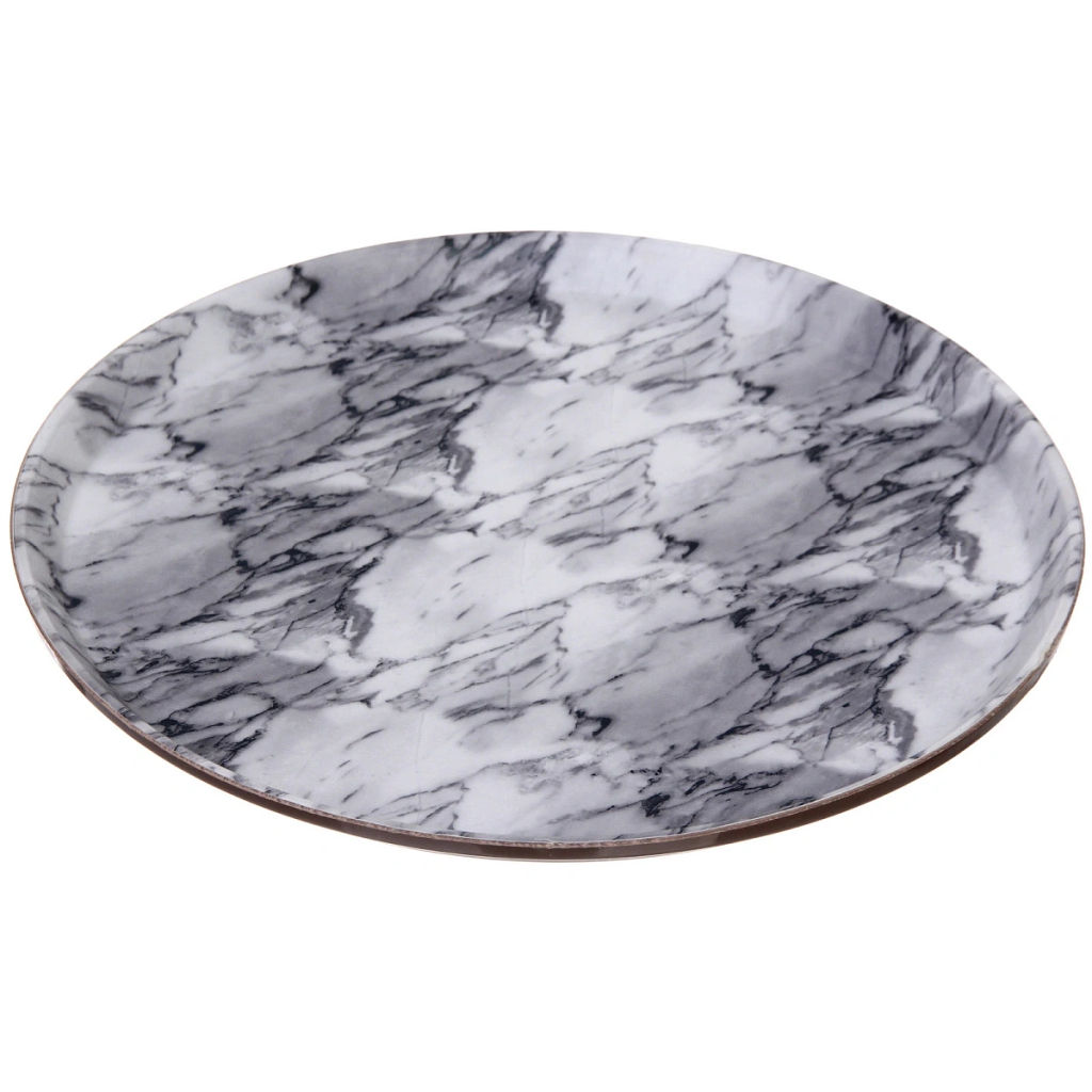 Цена за 2 шт. Поднос пластиковый "МРАМОР" 35см