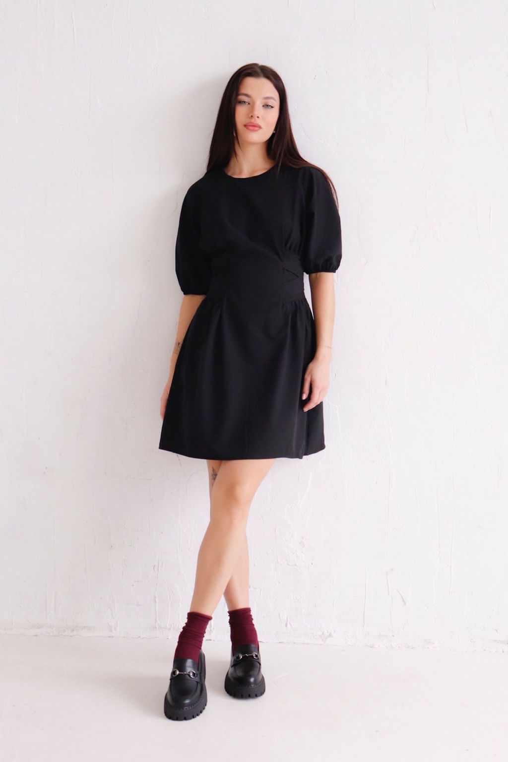 11435 Платье чёрное с объёмными рукавами - Martichelli фото 7