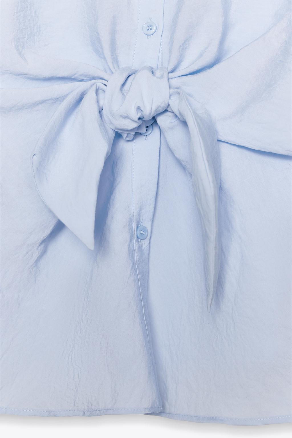 SHORT SLEEVE SHIRT WITH KNOT - Zara фото 7